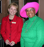 Carol Halter, Director of Development, Studio Arena Theatre, and Barbara Seals Nevergold.