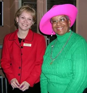 Photo of Carol Halter (left) and Barbara Seals Nevergold (right).
