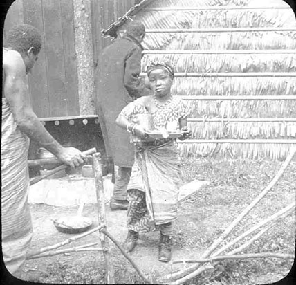 A young girl with family.