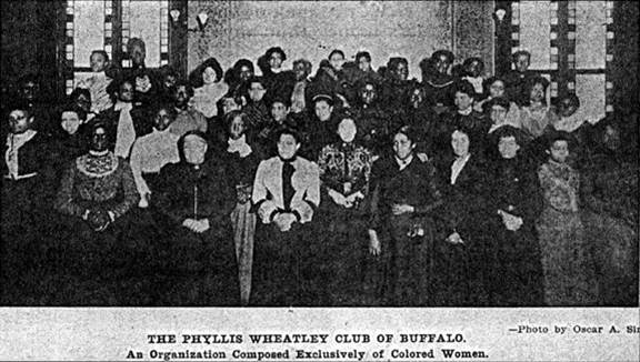 The Phyllis Wheatley Club of Buffalo, group photo with caption.