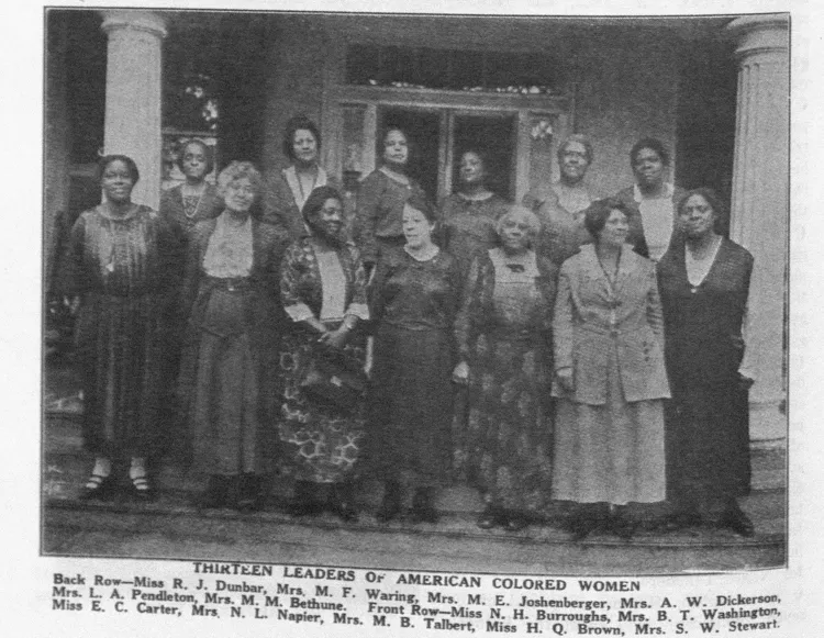 This photo from a 1922 edition of the Crisis Magazine pictures Mrs. Talbert with other former presidents of the National Association of Colored Women.