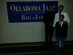 Anita with son Chris and grandson Alex at her induction into the Oklahoma Hall of Fame, November 2013