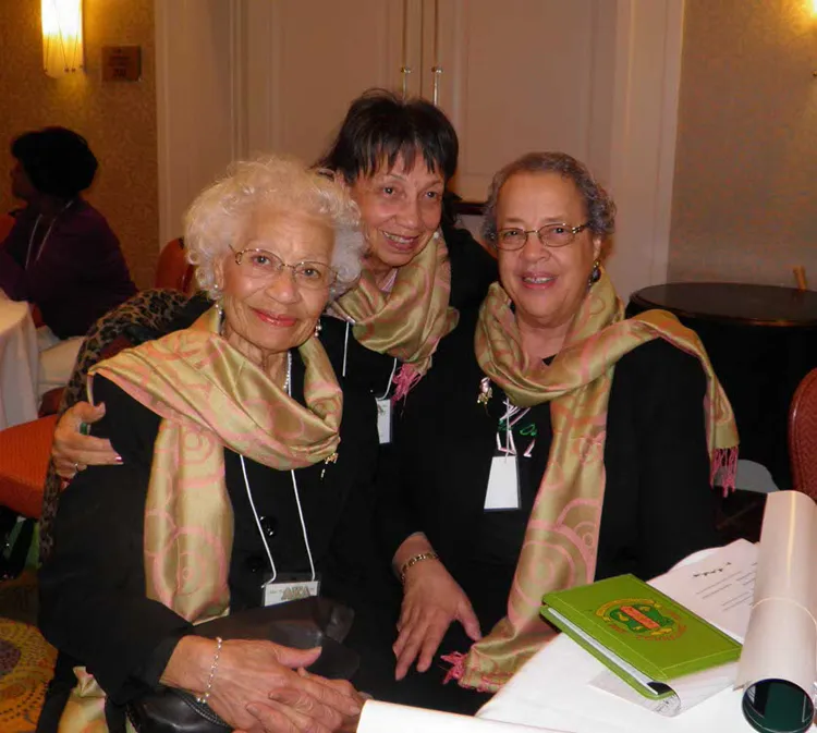 Dr. Young with Soror Rose and Soror Carolyne Blount, Rochester Cluster meeting of AKA Sorority, Inc. on October 1, 2011.