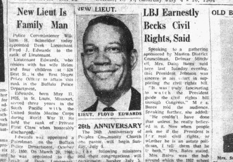 Newspaper article announcing promotion of Lt. Edwards