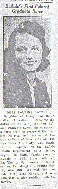 Newspaper article lauding Ms. Battle's accomplishment.